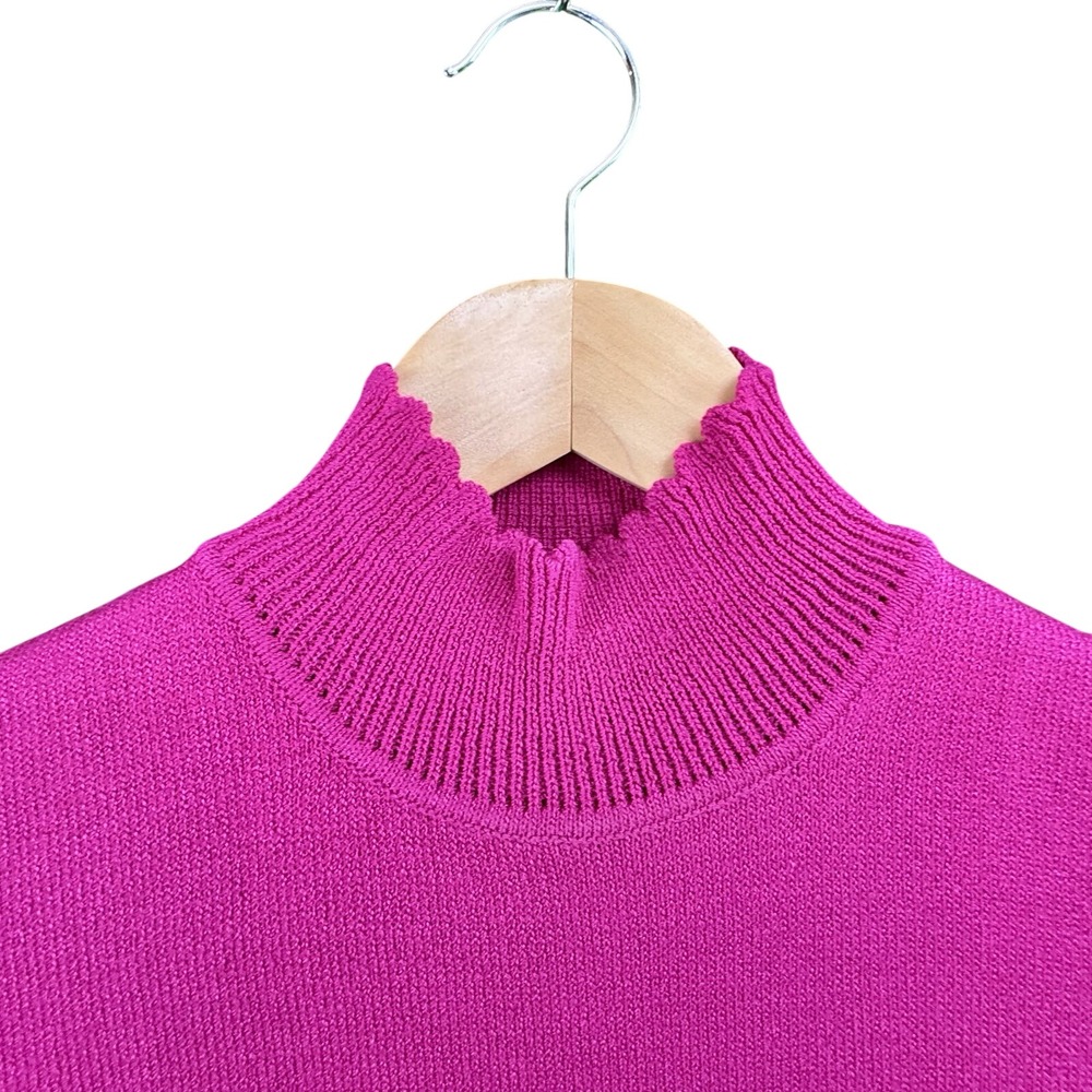 St‎ John Sport Essentials Marie Gray Pink Wool Mock Neck Sleeveless Top Petite P